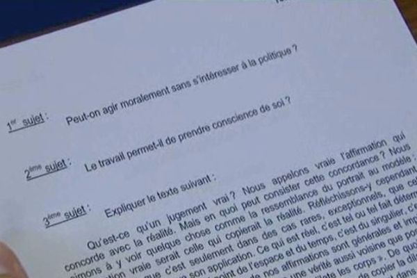 Les sujets de l'épreuve de philosophie de la série S du baccalauréat 2013