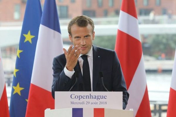 Emmanuel Macron lors de sa visite au Danemark, le 29 août 2018.