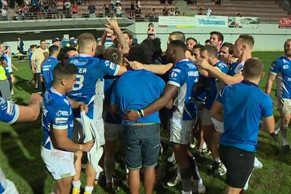 La joie des treizistes toulousains à l'issue du match