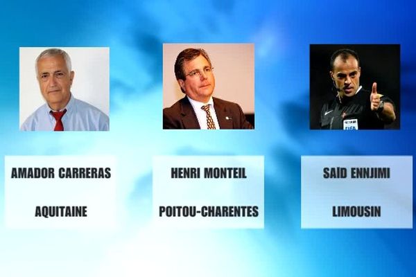 Les trois candidats à l'élection du président de la ligue de football de la Nouvelle Aquitaine