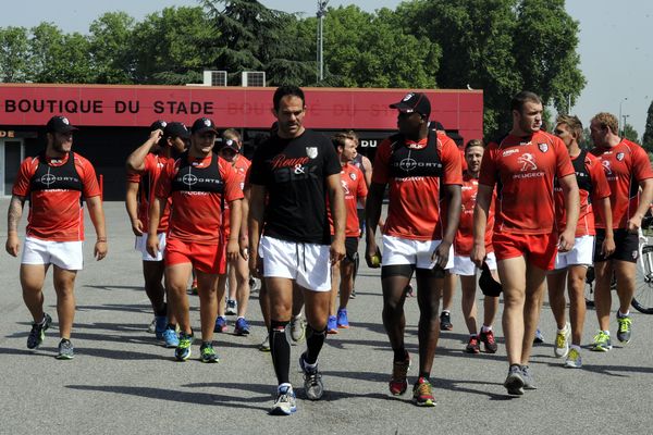 Les joueurs du Stade Toulousain lors de la reprise du Top 14