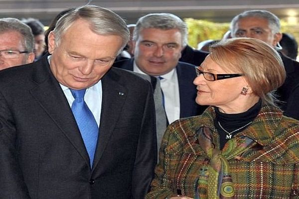 Montpellier - Jean-Marc Ayrault et Hélène Mandroux avant l'annonce du Premier ministre - 3 décembre 2013.