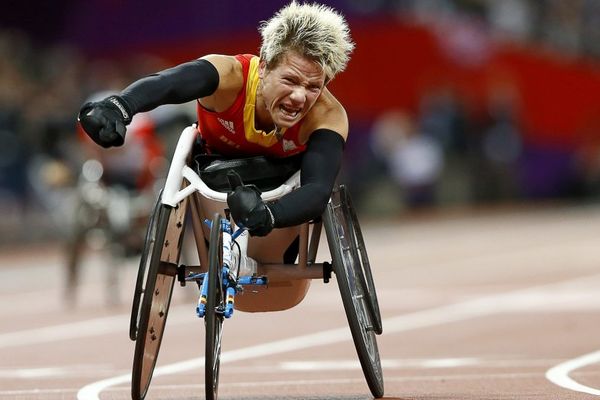 Marieke Vervoort aux Jeux Paralympiques de Londres en 2012.