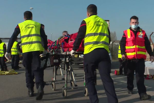 Un mort et trois blessés gravement, c'est un exercice pour les pompiers de Fontenay-le-Comte