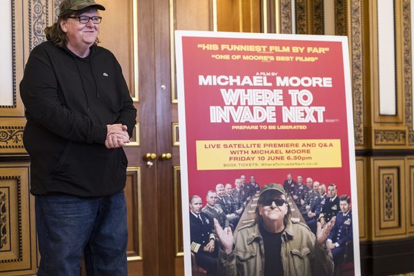 Michael Moore, à Londres en juin 2016, lors de la présentation de son film.