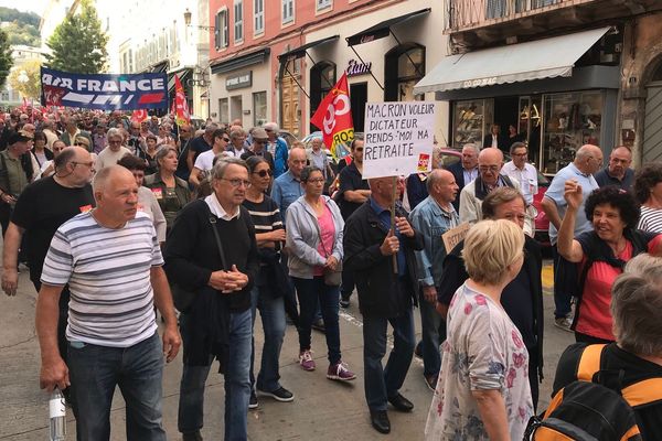 09/10/2018 - Journée de grève nationale, environ 300 manifestants dans la rue à Bastia (Haute-Corse)