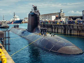 Le sous-marin nucléaire d'attaque Tourville est sorti en mer pour la première fois, le 12 juillet 2024.