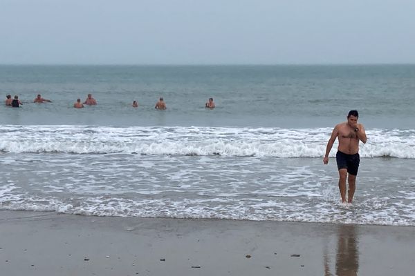 Sortie de bain de Noël, à Collignon dans le Cotentin