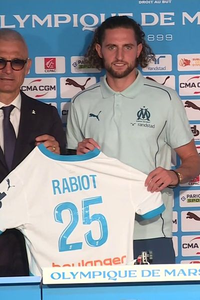 Adrien Rabiot est présenté officiellement à la presse ce mercredi 18 septembre au centre Robert-Louis Dreyfus.