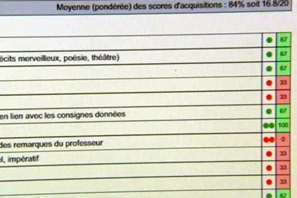 Des vignettes de couleur, rouges ou vertes,remplacent la notation chiffrée au collège Jean Monnet.