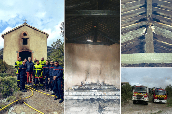 Les sapeurs-pompiers des Pyrénées-Orientales sont intervenus sur un incendie dans la chapelle Sainte-Barbe à Opoul-Périllos - 30 avril 2024.