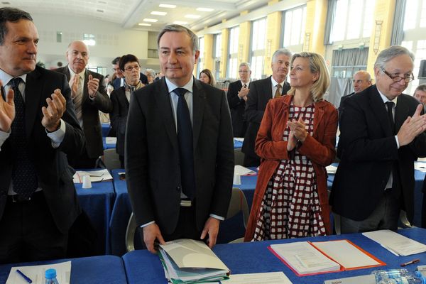 Jean-Luc Moudenc en 2014 lors de son élection à la présidence de Toulouse Métropole