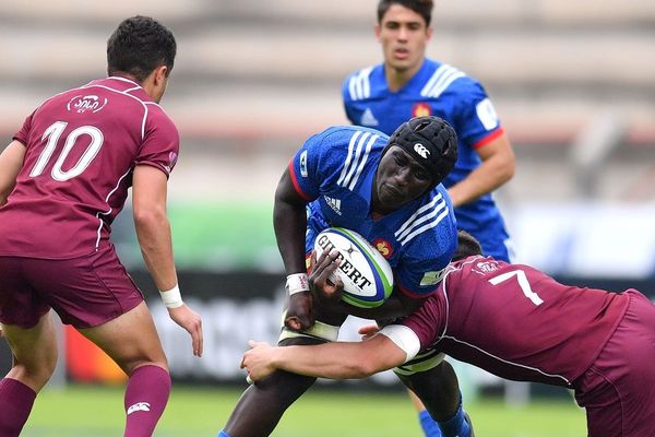 Tedo Abzhandadze contre la France avec l'équipe de Géorgie, lors de la Coupe du monde des moins de 20 ans