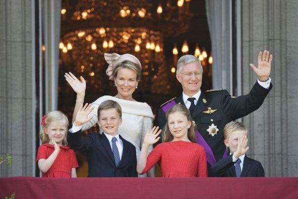 La famille royale de Belgique juste après le serment du roi 