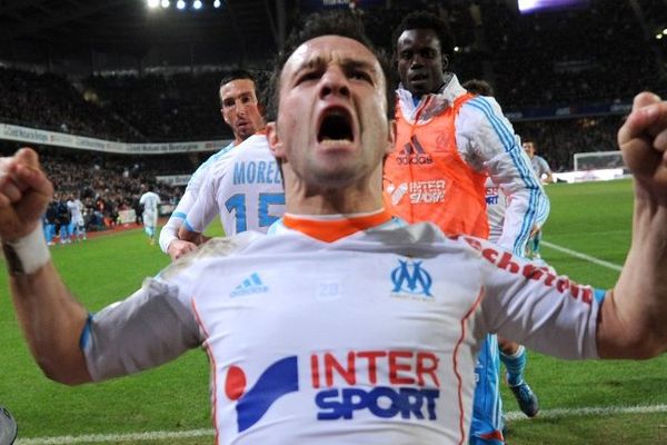 Mathieu Valbuena lors du match contre Rennes au stade de la route de Lorient le 26 janvier dernier, l'OM avait fait match nul 2 à 2