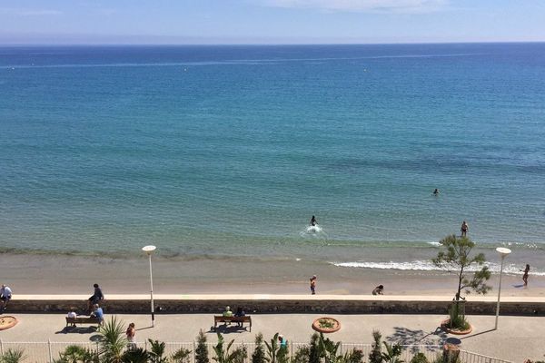 La plage des Sablettes, à La Seyne-sur-Mer polluée par les déjections d'un plaisancier. 