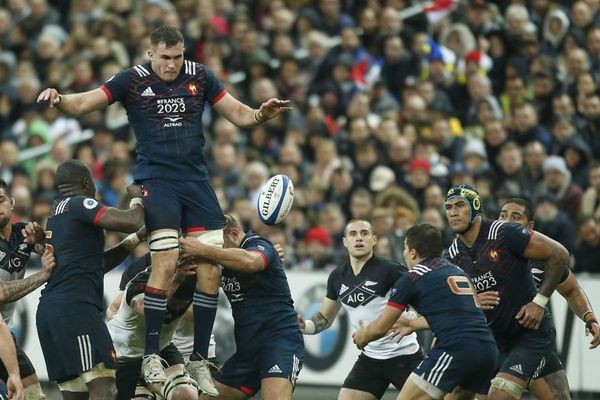 Paul Jedrasiak lors du test match contre les All Blacks