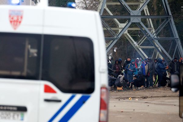 Tensions entre migrants et CRS, le 13 janvier 2018 à Calais.