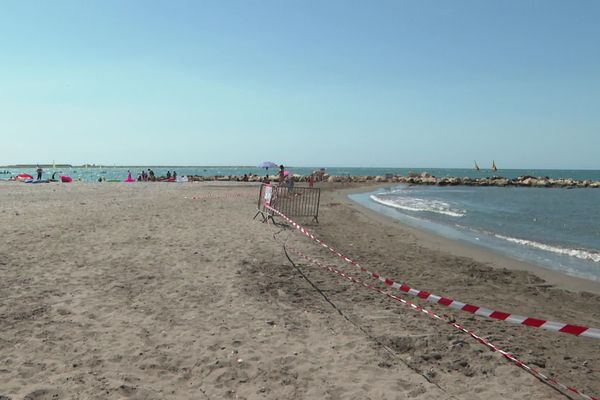 La plage Landsberg à Saint-Laurent-du-Var reste toujours fermée, comme pendant l'été 2020, date de cette photo.