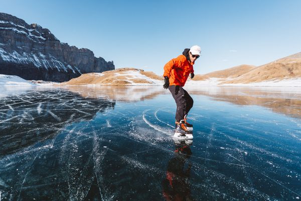 Le free rider Léo Slemett a utilisé le lac d'Anterne comme nouveau terrain de jeu. 