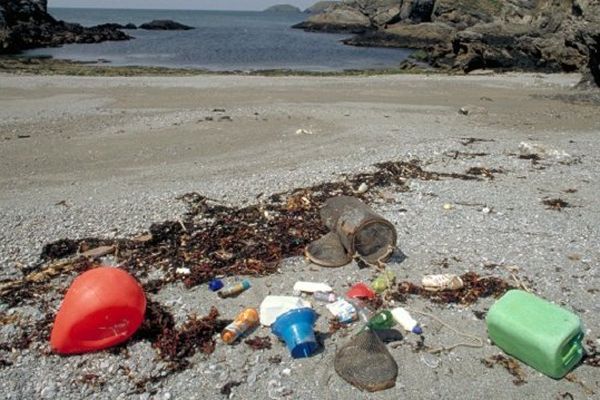 Le littoral breton sali par des déchets plastiques