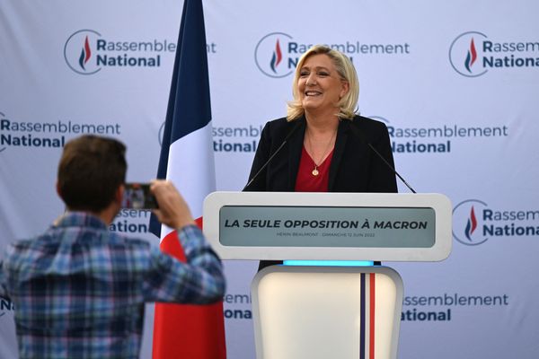 Marine Le Pen le 12 Juin à Hénin-Beaumont, dans les Hauts-de-France.