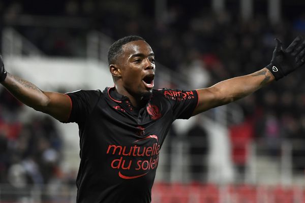 Wylan Cyprien, après son but contre Dijon, le 4 mars 2017