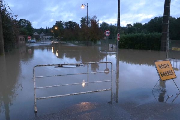 Des routes inondées en Seine-et-Marne.