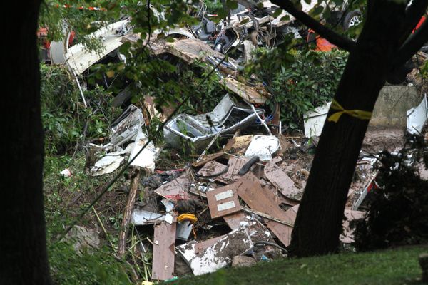 Lamalou-les-Bains (Hérault) - le camping dévasté par la crue du Bitoulet, les inondations ont fait 4 morts - 18 septembre 2014.