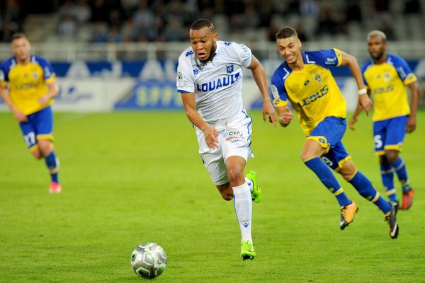 Pierre-Yves Polomat, lors du match contre Sochaux en septembre 2017.