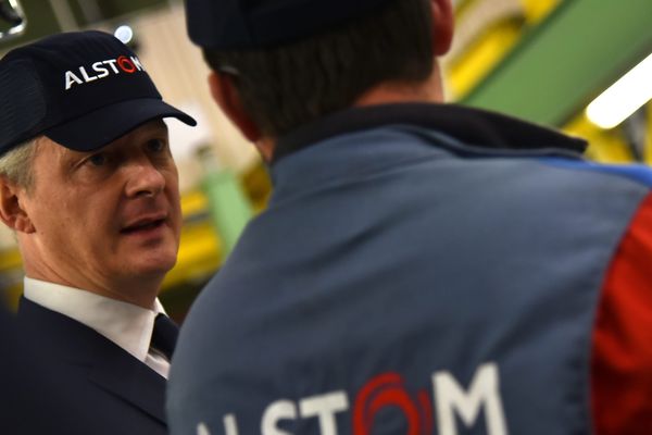 Bruno Le Maire chez Alstom. 