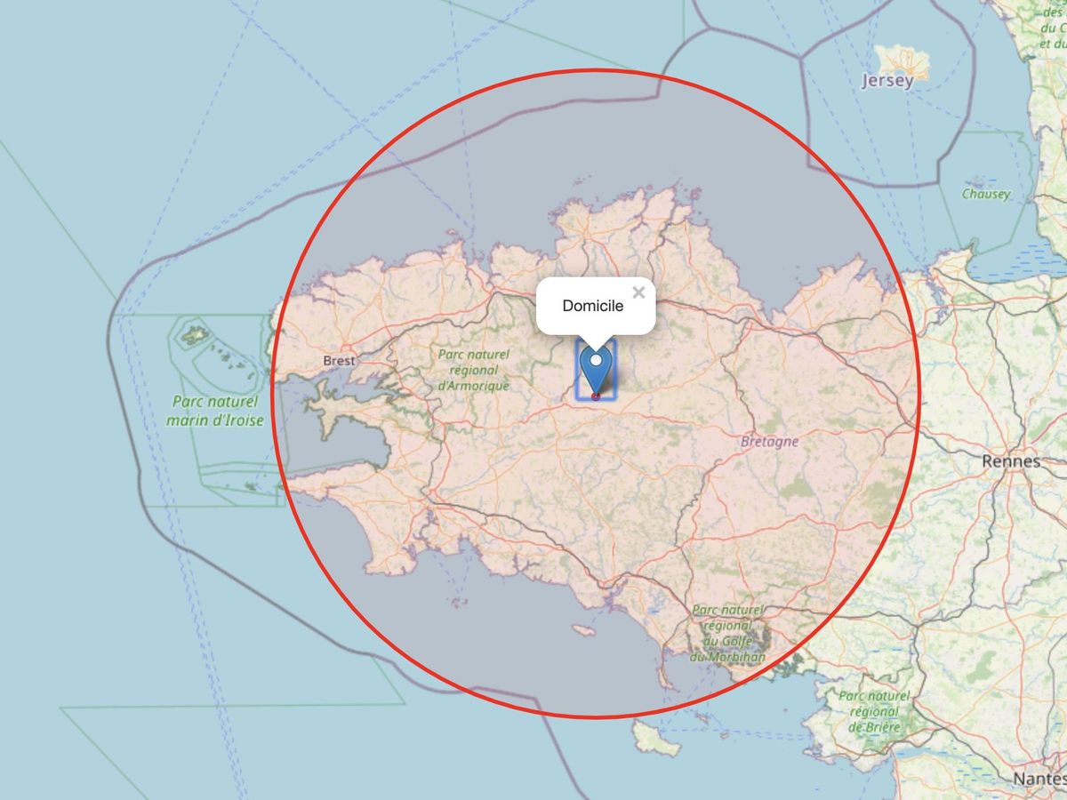 Tracez Votre Zone Des 100 Km Autour De Votre Residence En Bretagne