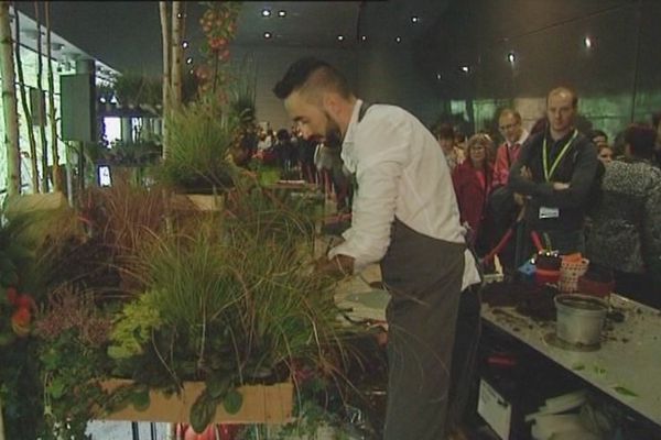 Mickaël Rault, primé au Concours mondial des fleuristes de Tours.