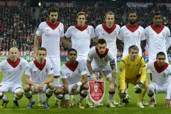 L'équipe du LOSC avant le match de Ligue des champions face au Bayern. 