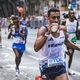 Morhad Amdouni, lors du marathon de Budapest, en Bulgarie, le 27 août 2023.