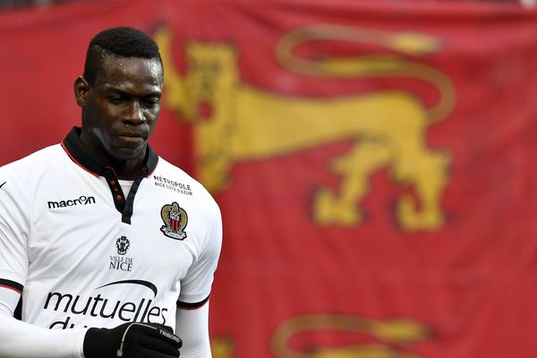 Mario Balotelli aux couleurs de l'OGC Nice, 12ème journée du championnat de France de Ligue 1