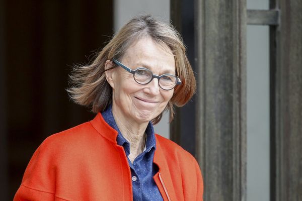  Françoise Nyssen, ministre de la Culture à la sortie du Conseil des ministres a l'Elysee. Paris, 20 décembre 2017.