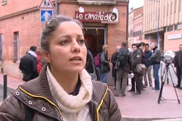 Houria Bouteldja lors de son procès en appel à Toulouse le 15 octobre 2012