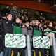 Les supporters du Calais Beau-Marais qui exultent dans les tribunes après la victoire du club 3 buts à 1 face à l'AC Paris 15, samedi 16 novembre 2024, lors du 7ème tour de la Coupe de France.