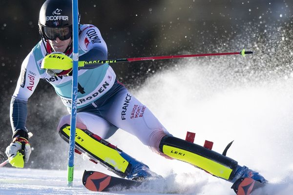 Clément Noël a signé le deuxième temps de la première manche du slalom d'Adelboden.