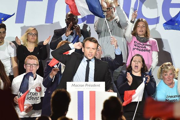 Emmanuel Macron  en meeting à Arras ce mercredi