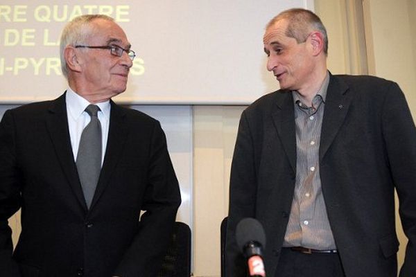 Gérard Onesta, ici aux côtés de Martin Malvy, l'encore président du Conseil Régional de Midi-Pyrénées. 