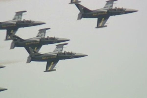 Les Albatros de la Breitling Jet Team en parade lors d'Air Expo 2012