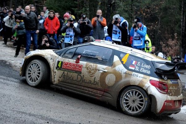 Sébastien Loeb et son co-pilote Daniel Elena ce 21 janvier à Chateauvieux.