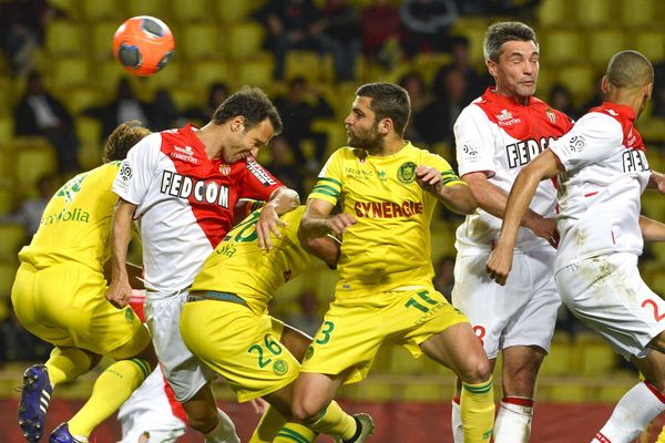 Lors de la rencontre entre l'AS Monaco et le FC Nantes le 06  avril 2014