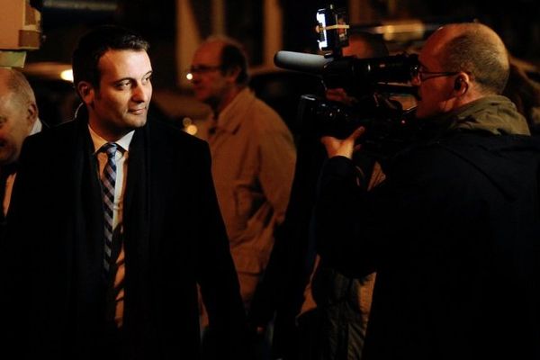 Florian Philippot au soir du 1er tour à Forbach (Moselle) le 23 mars 2014.