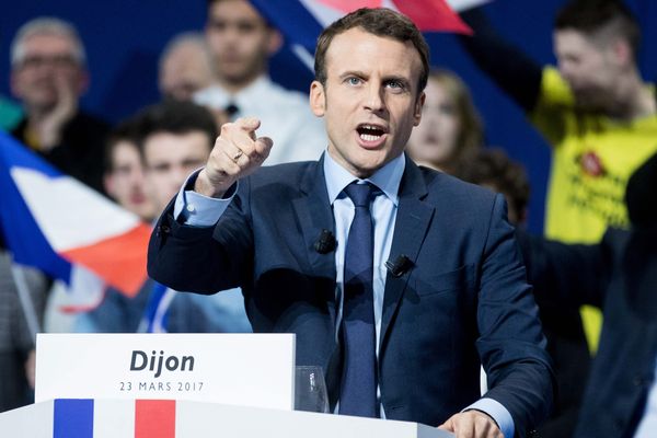 Emmanuel Macron en meeting à Dijon le 23 mars 2017.