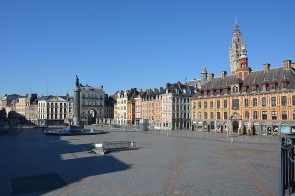 La Grand Place de Lille photographiée au printemps 2020, en plein confinement.