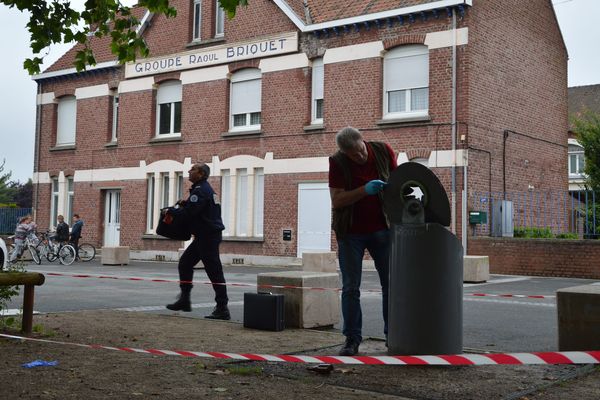 La poubelle de Rouvroy où a été retrouvé le bébé 