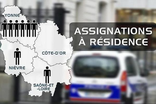 A la mi-décembre en Bourgogne, huit personnes sont concernées par les assignations à résidence décidées dans le cadre de l'état d'urgence décrété après les attentats du 13 novembre à Paris.